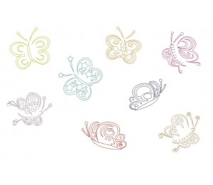 Stickserie - Butterflies LineArt